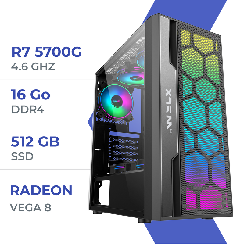 PC Gamer Techspace Ryzen 7 5700G/512GB SSD/16GB/Radeon Vega 8