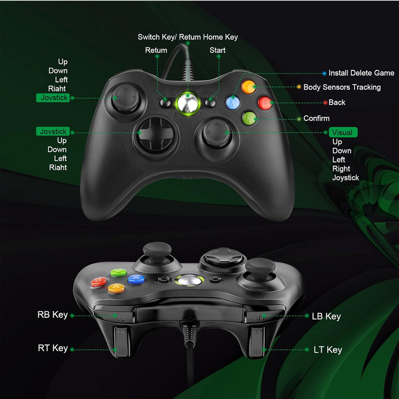 Manette Xbox 360 Filaire (Black)