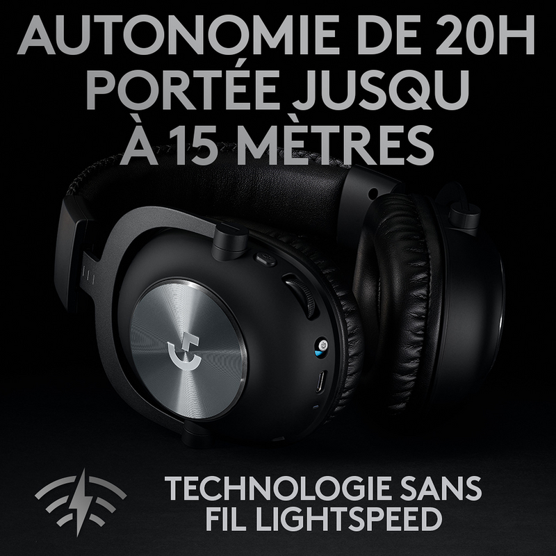 Logitech G Pro X Wireless Lightspeed Gaming Headset (Noir) Prix Casablanca