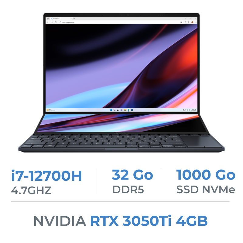 ASUS ZenBook Pro 14 Duo UX8402ZE-M3039W Intel Core i7 12700H/32GB DDR5/1TB SSD/RTX3050Ti