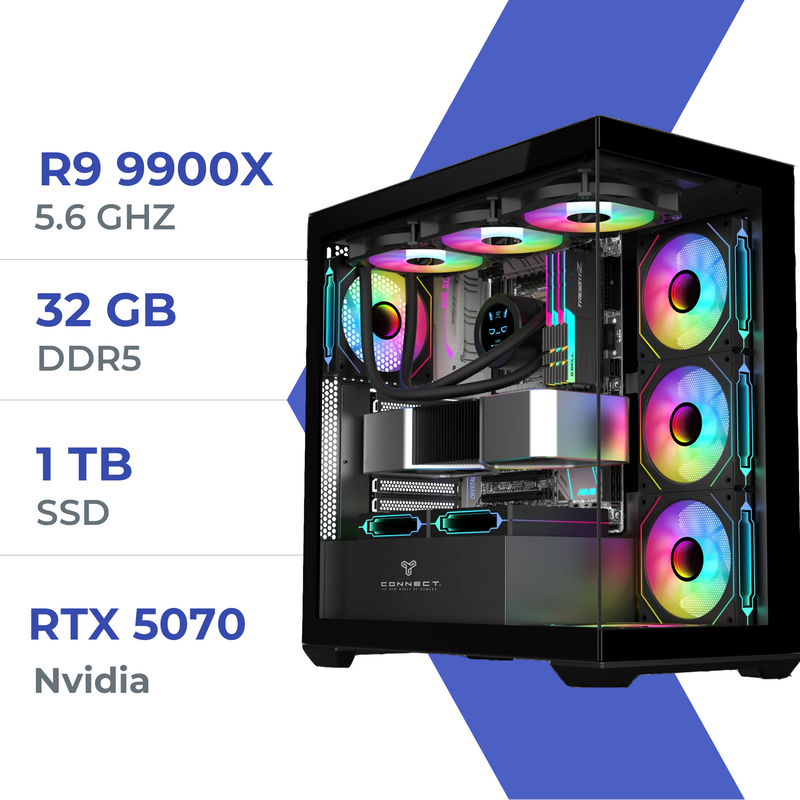 PC Gamer Techspace R9 9900X /1TB SSD/32GB/RTX 5070