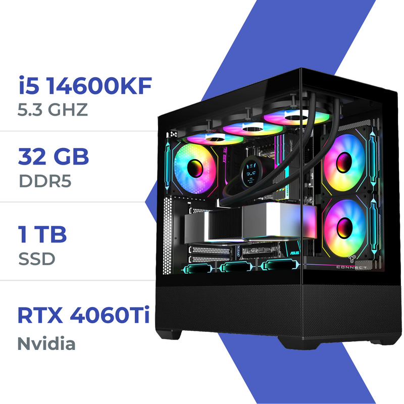 PC Gamer Techspace i5 14600KF/1TB SSD/32GB/RTX 4060Ti