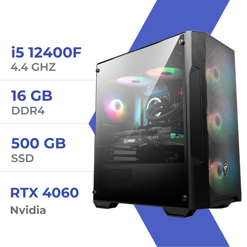 PC Gamer Techspace i5 12400F/500GB SSD/16GB/RTX 4060