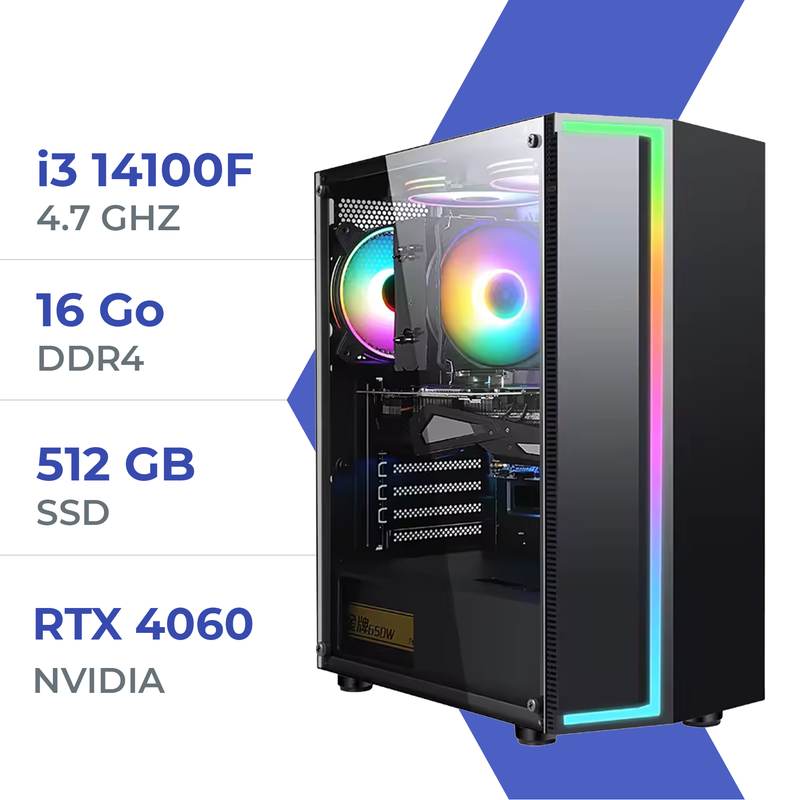 PC Gamer Techspace i3 14100F/512GB SSD/16GB/RTX 4060