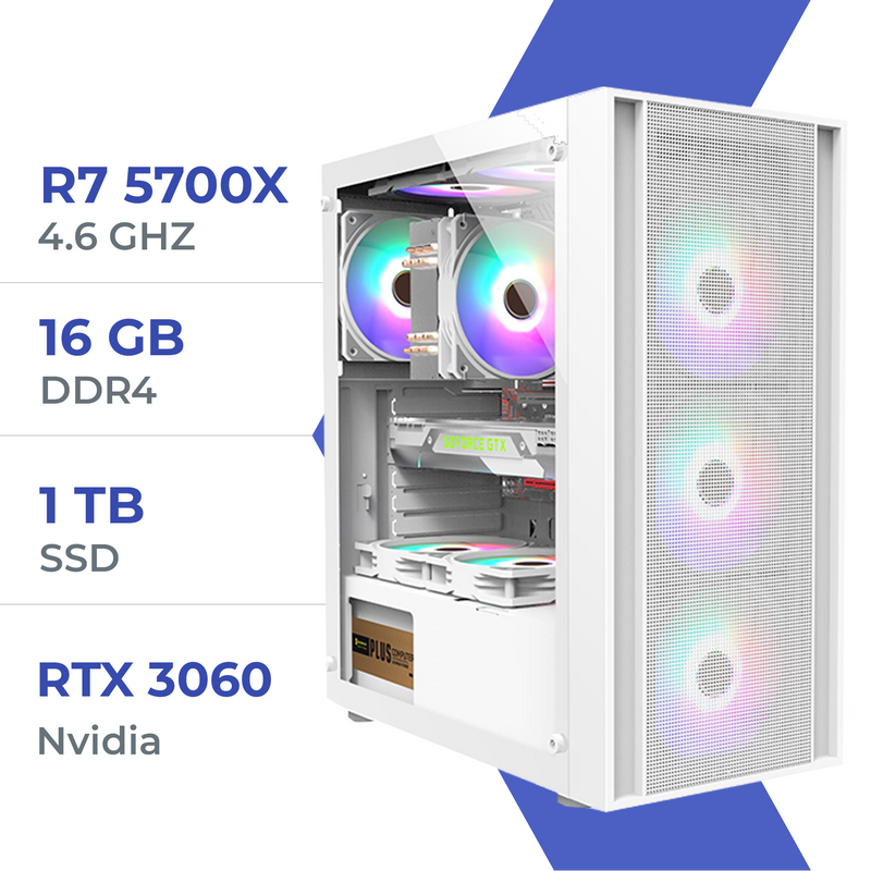 PC Gamer Techspace  R7 5700X/1TB SSD/16GB/RTX 3060