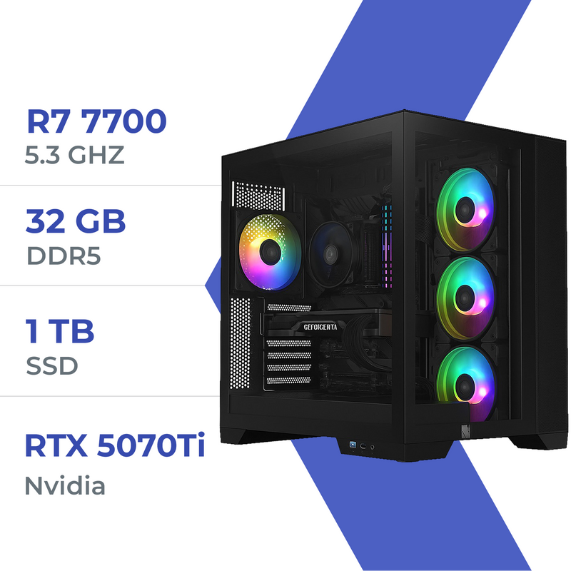 PC Gamer Techspace R7 7700/1TB SSD/32GB/RTX 5070Ti