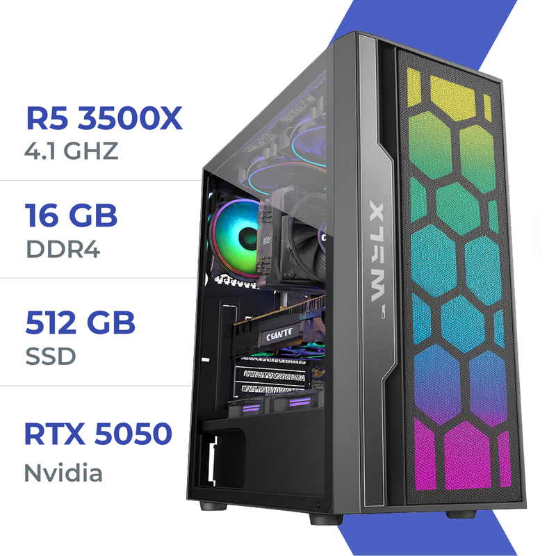 PC Gamer Techspace Ryzen 5 3500X/512GB SSD/16GB/RTX 5050 8G