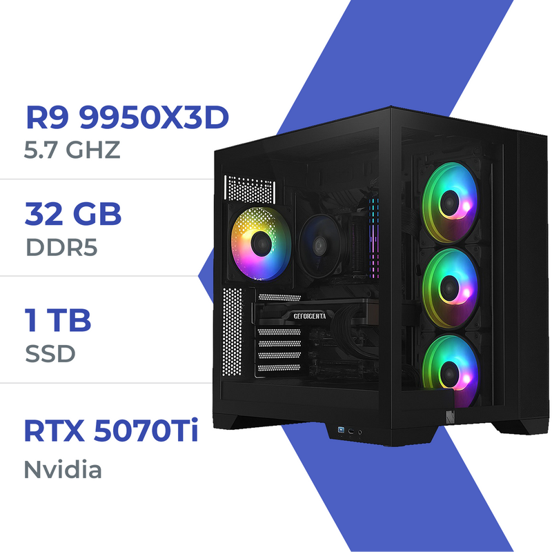 PC Gamer Techspace Ryzen 9 9950X3D/1TB SSD/32GB/RTX 5070Ti