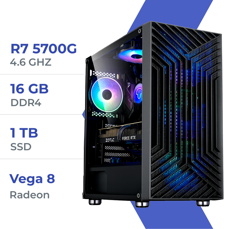 PC Gamer Techspace Ryzen 5700G/1 TB SSD/16GB/Radeon Vega
