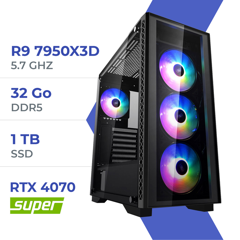 PC Gamer Techspace R9 7950X3D /1TB SSD/32GB/RTX 4070 SUPER