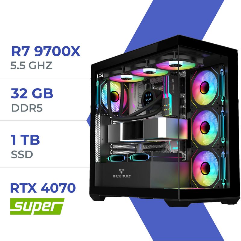 PC Gamer Techspace R7 9700X/1TB SSD/32GB/RTX 4070 SUPER