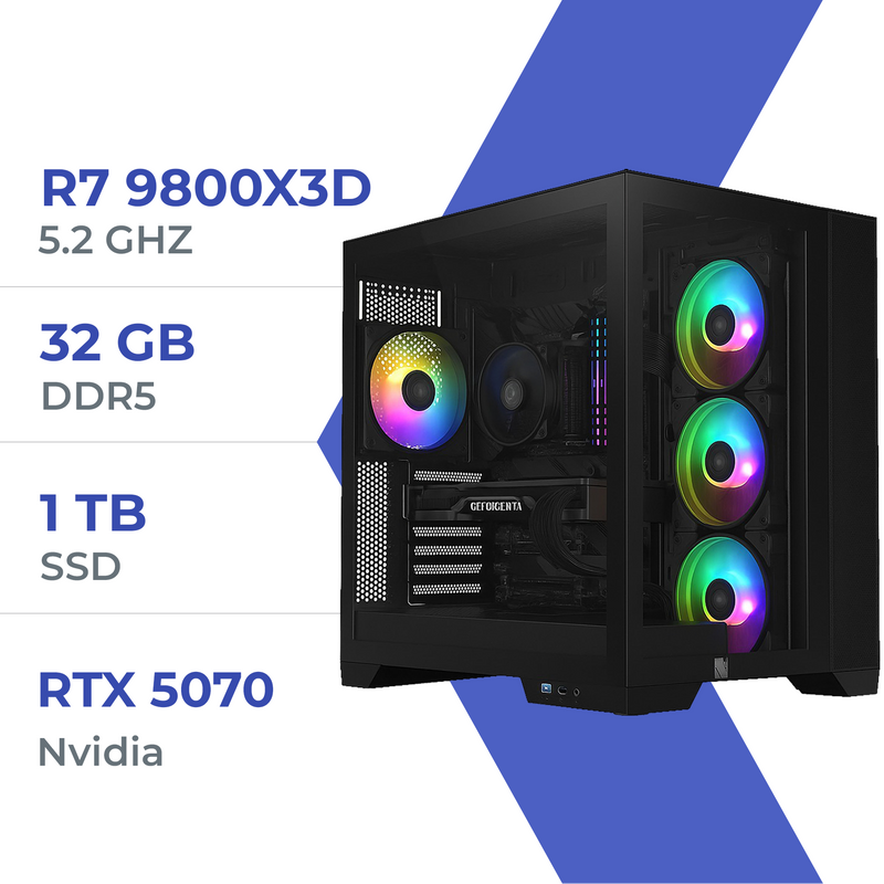 PC Gamer Techspace R7 9800X3D /1TB SSD/32GB/RTX 5070