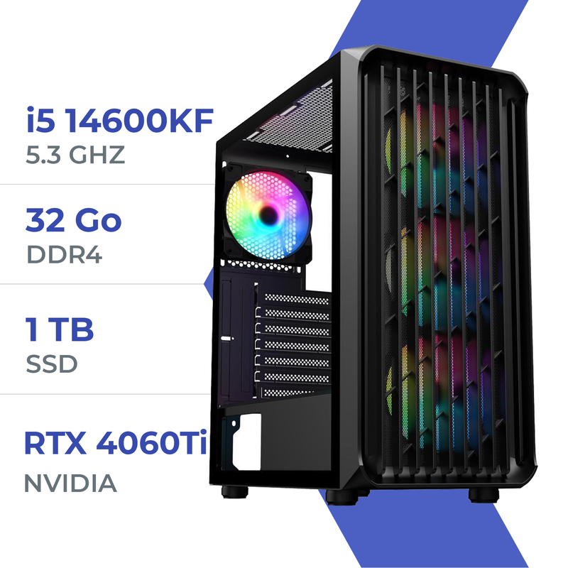 PC Gamer Techspace i5 14600KF/1TB SSD/32GB/RTX 4060Ti