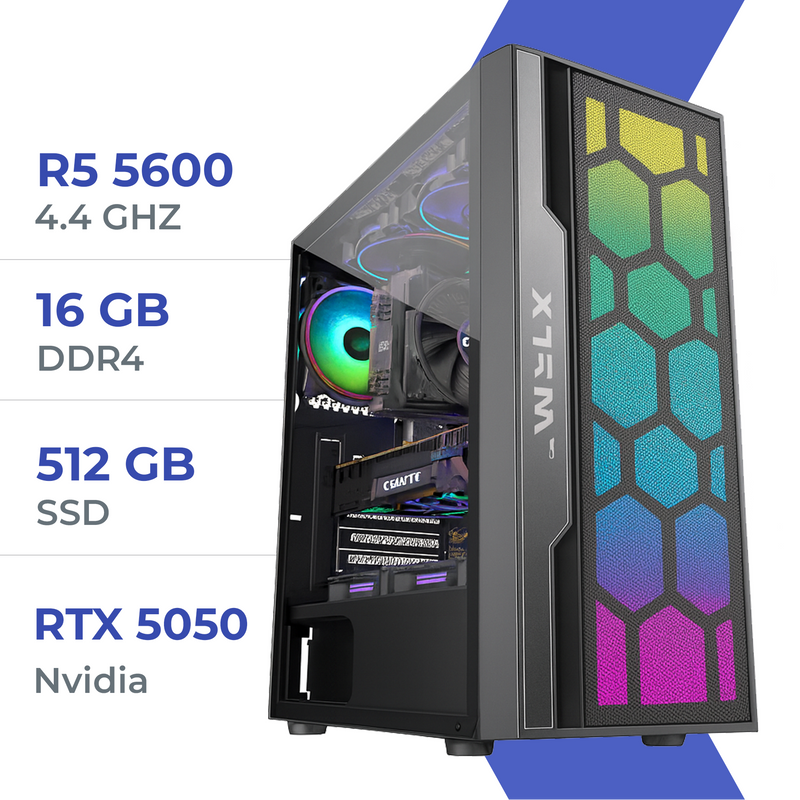 PC Gamer Techspace Ryzen 5 5600/512GB SSD/16GB/RTX 5050