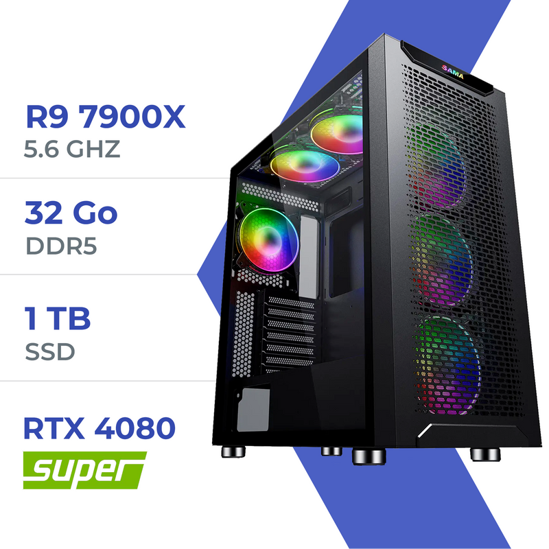 PC Gamer Techspace R9 7900X /1TB SSD/32GB/RTX 4080 SUPER