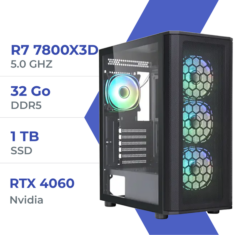 PC Gamer Techspace R7 7800X3D/1TB SSD/32GB/RTX 4060