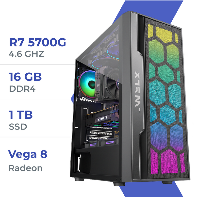 PC Gamer Techspace Ryzen 7 5700G/1 TB SSD/16GB/Radeon Vega 8