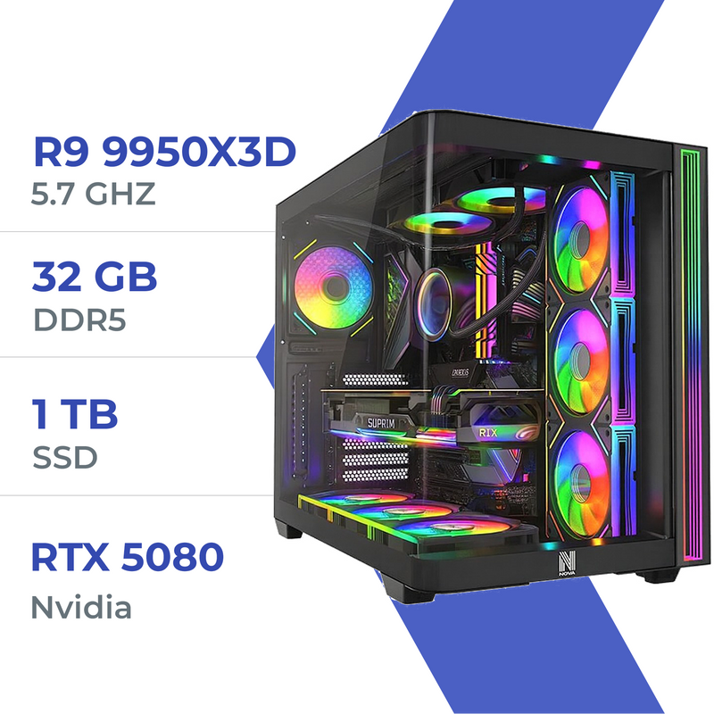 PC Gamer Techspace Ryzen 9 9950X3D/1TB SSD/32GB/RTX 5080