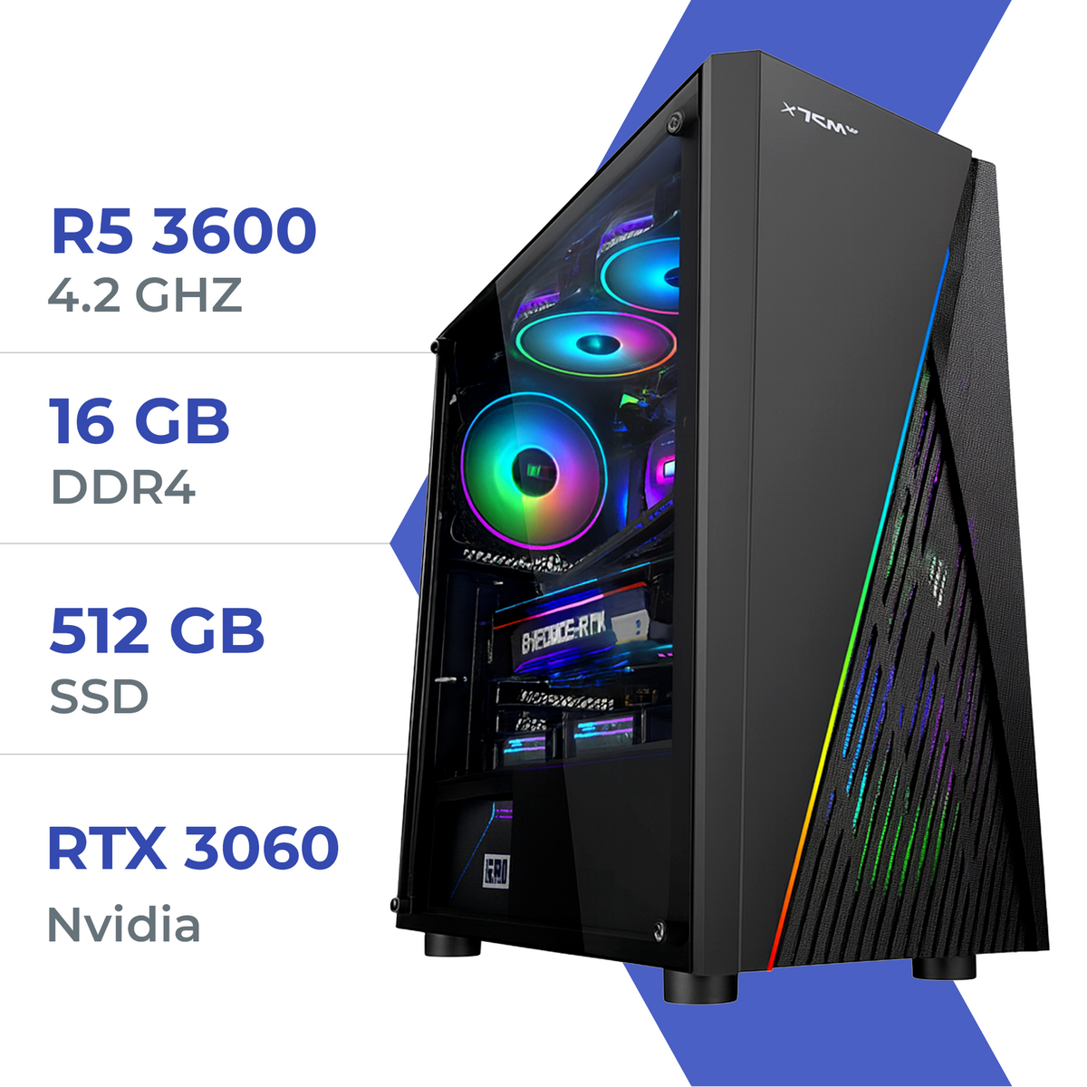 ゲーミングpc Ryzen5 3600x rtx3060 PC Gamer Techspace Ryzen 5 3600/512GB SSD/16GB/RTX 3060 - Techspace.ma