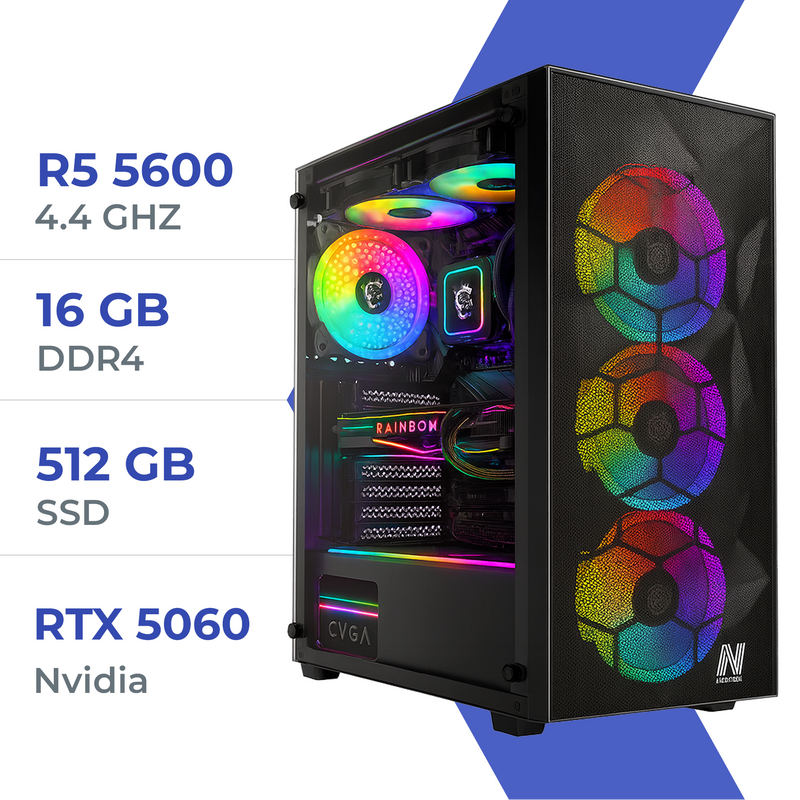 PC Gamer Techspace Ryzen 5 5600/512GB SSD/16GB/RTX 5060 8GB