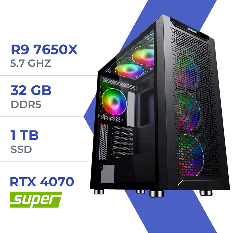 PC Gamer Techspace R9 7950X /1TB SSD/32GB/RTX 4070 SUPER