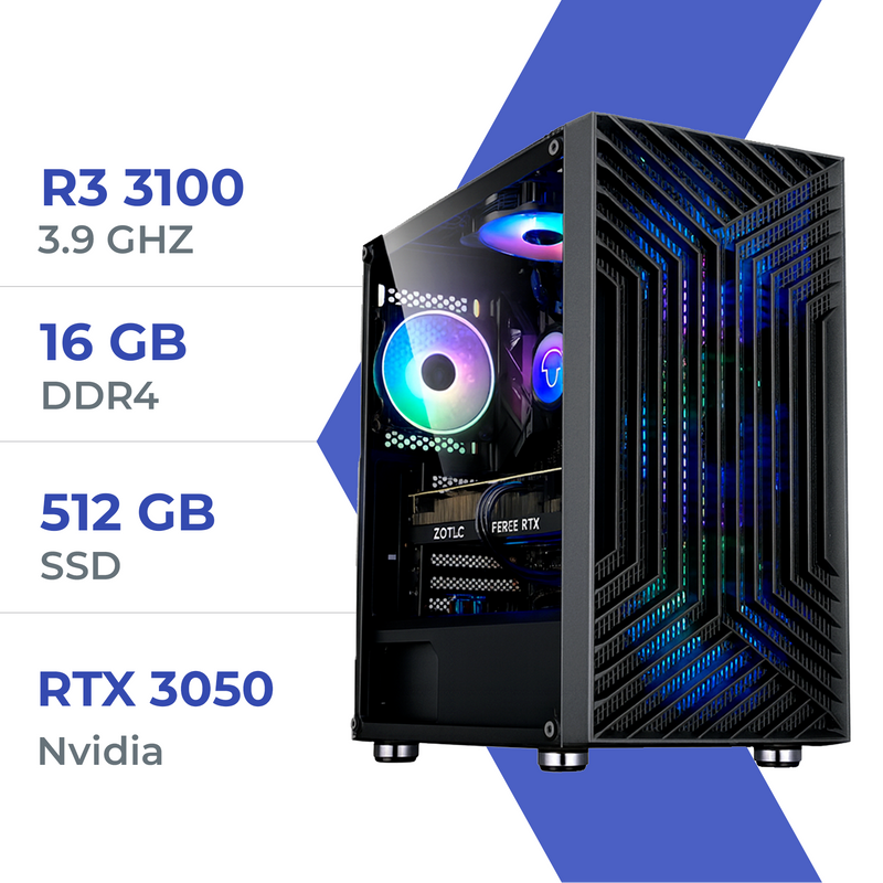 PC Gamer Techspace Ryzen 3 3100/16GB/512GB SSD/RTX 3050