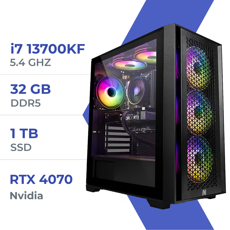 PC Gamer Techspace i7 13700KF/1TB SSD/32GB/RTX 4070