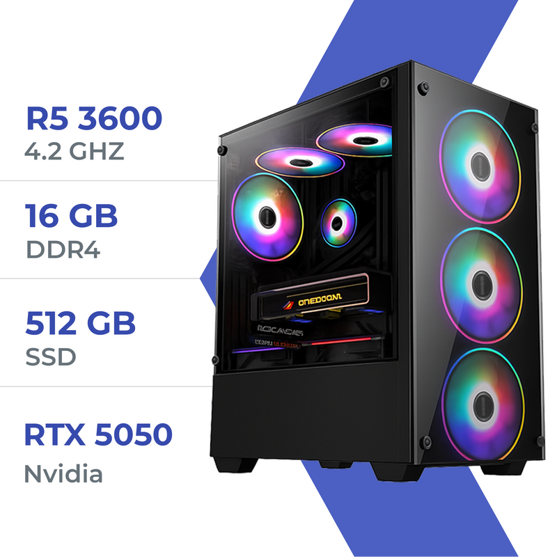 PC Gamer Techspace Ryzen 5 3600/512GB SSD/16GB/RTX 5050 8G