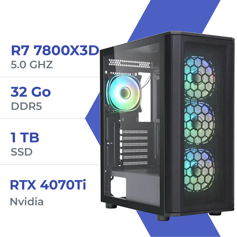 PC Gamer Techspace R7 7800X3D/1TB SSD/32GB/RTX 4070Ti