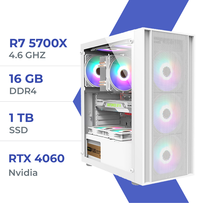 PC Gamer Techspace  R7 5700X/1TB SSD/16GB/RTX 4060