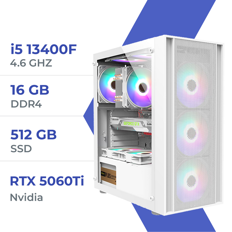 PC Gamer Techspace i5 13400F/512GB SSD/16GB/RTX 5060Ti 8GB