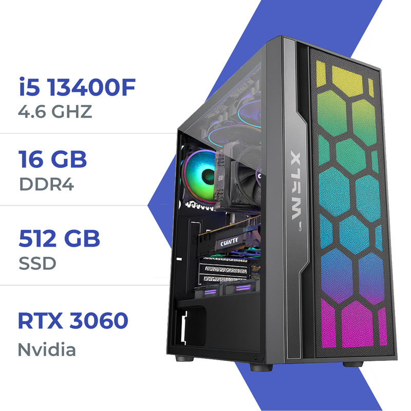 PC Gamer Techspace i5 13400F/512GB SSD/16GB/RTX 3060