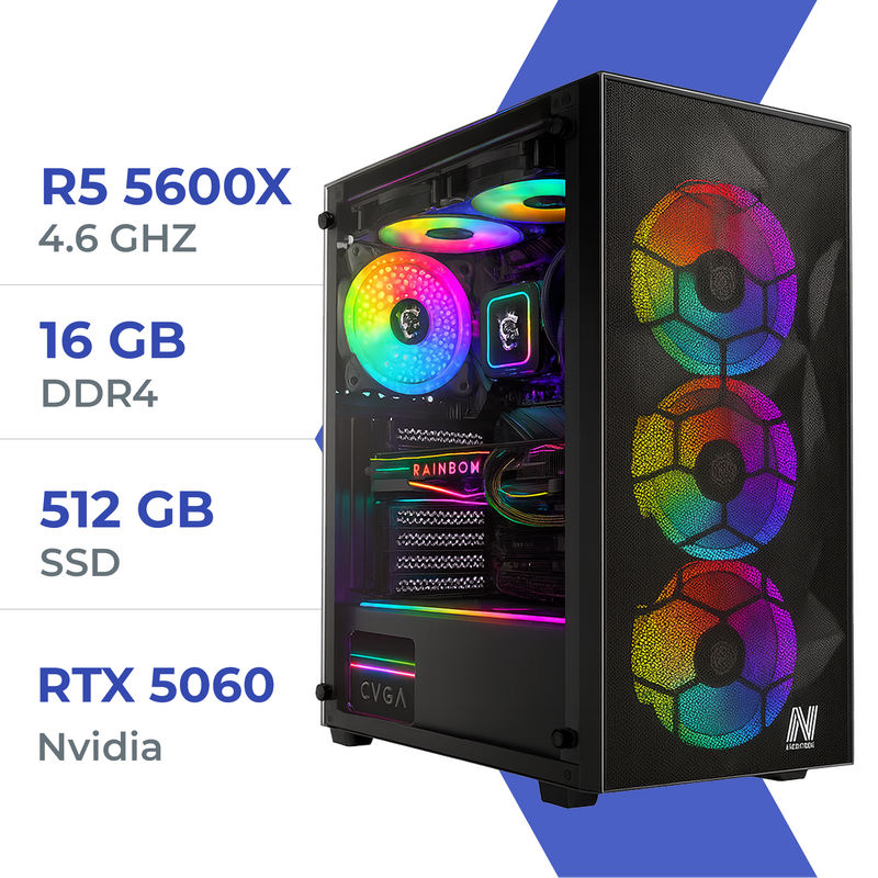 PC Gamer Techspace Ryzen 5 5600X/512GB SSD/16GB/RTX 5060