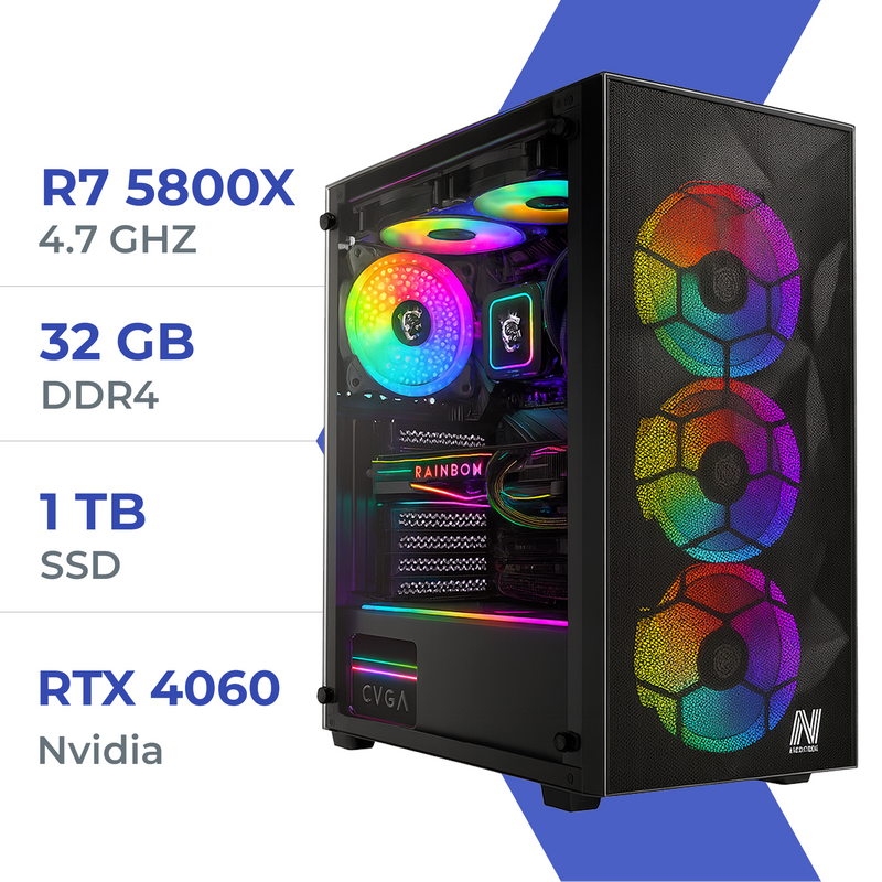 PC Gamer Techspace Ryzen 7 5800X/1TB SSD/32GB/RTX 4060