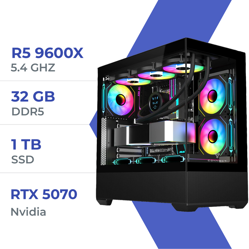 PC Gamer Techspace R5 9600X/1TB SSD/32GB/RTX 5070