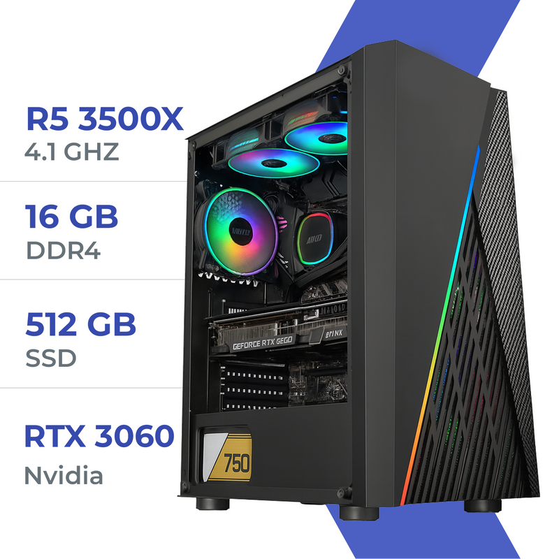 PC Gamer Techspace Ryzen 5 3500X/512GB SSD/16GB/RTX 3060