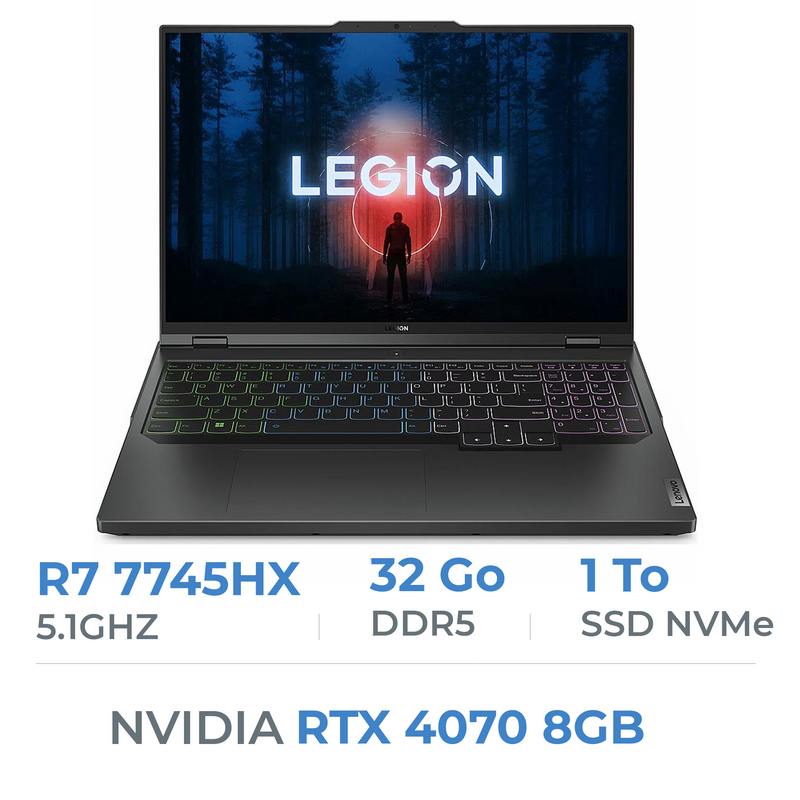 Lenovo Legion Pro 5 16ARX8 R7 7745HX/32GB/1TB SSD/RTX4070/16'' 240Hz Prix Maroc