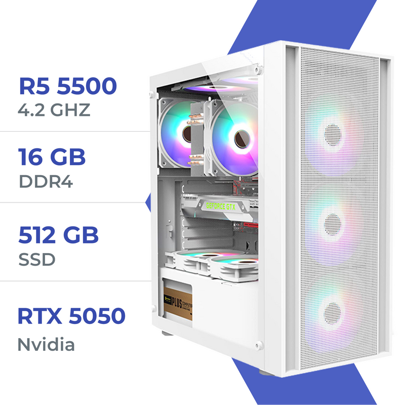 PC Gamer Techspace Ryzen 5 5500/512GB SSD/16GB/RTX 5050