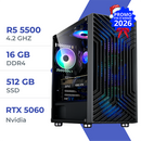 PC Gamer Techspace Ryzen 5 5500/512GB SSD/16GB/RTX 5060