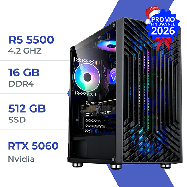 PC Gamer Techspace Ryzen 5 5500/512GB SSD/16GB/RTX 5060