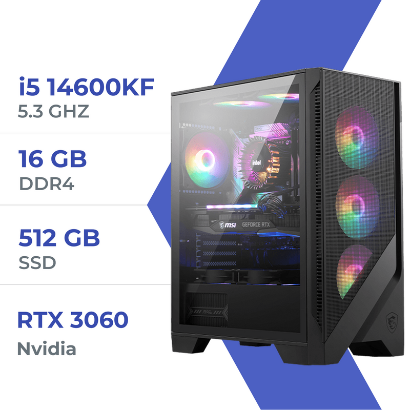 PC Gamer Techspace i5 14600KF/512GB SSD/16GB/RTX 3060