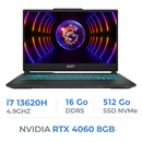 MSI CYBORG 15 A13VF-828XES i7 13620H/16GB DDR5/512GB/RTX4060 8GB 15.6" 144Hz IPS Prix Maroc