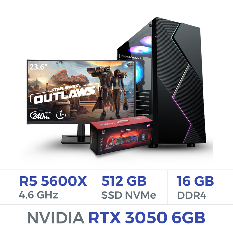 Setup Complet Techspace Ryzen 5 5600X/512 GB SSD/16GB/RTX 3050 6GB