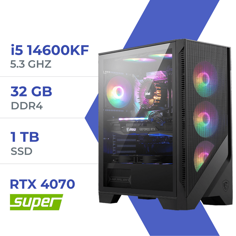 PC Gamer Techspace i5 14600KF/1TB SSD/32GB/RTX 4070 SUPER