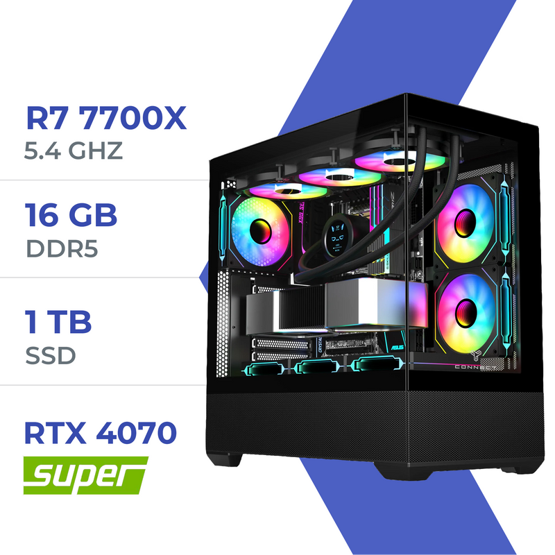 PC Gamer Techspace R7 7700X/1TB SSD/16GB/RTX 4070 SUPER