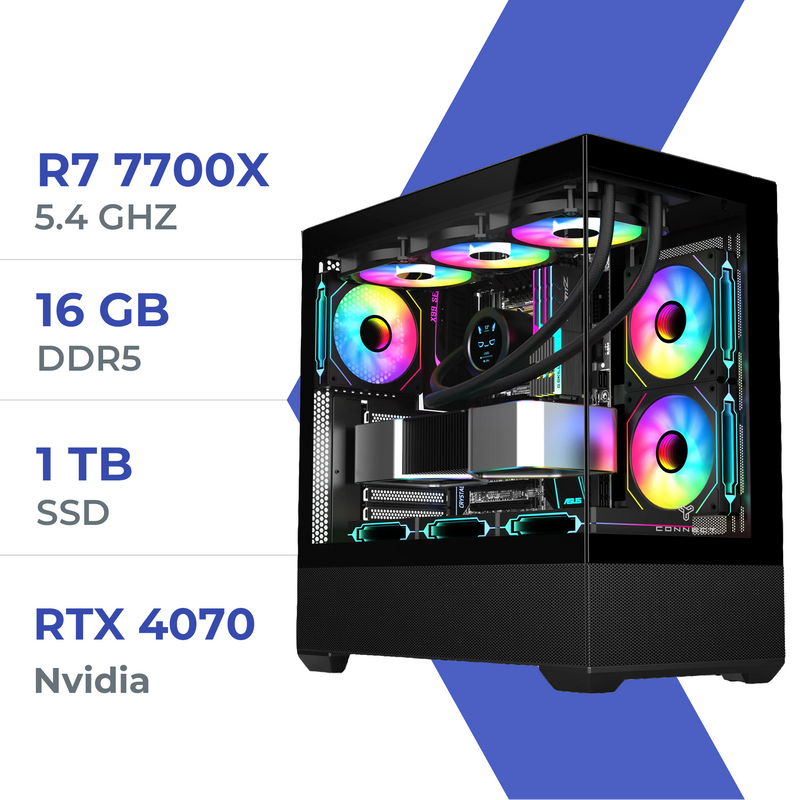 PC Gamer Techspace R7 7700X/1TB SSD/16GB/RTX 4070