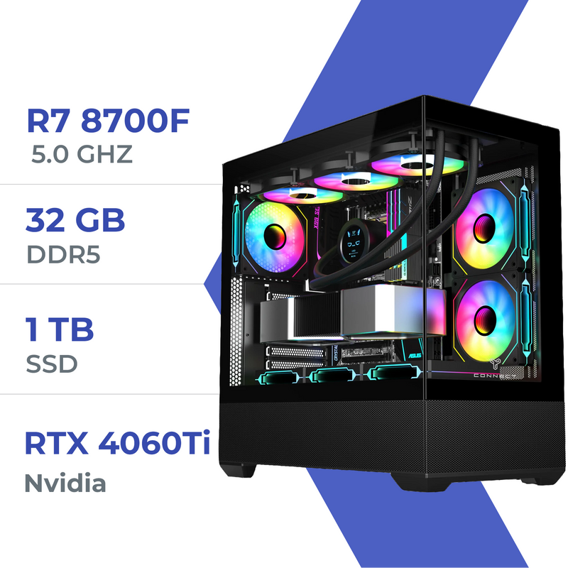 PC Gamer Techspace Ryzen 7 8700F/1TB SSD/32GB/RTX 4060Ti
