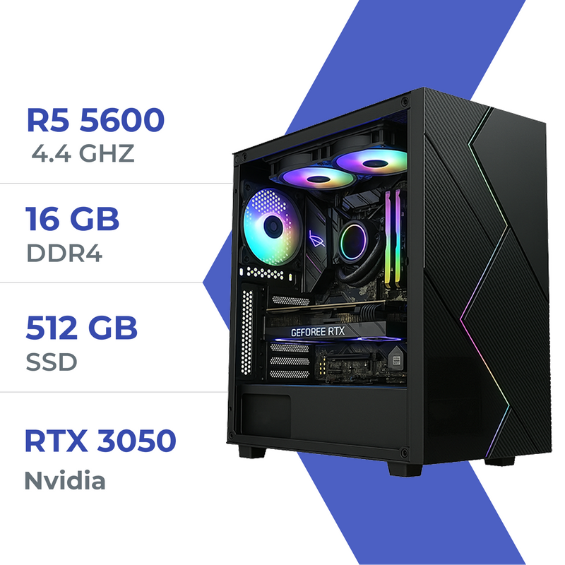 PC Gamer Techspace Ryzen 5 5600/512GB SSD/16GB/RTX 3050