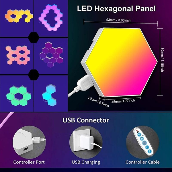 Smart Hexagon lights (6 pièces) prix maroc