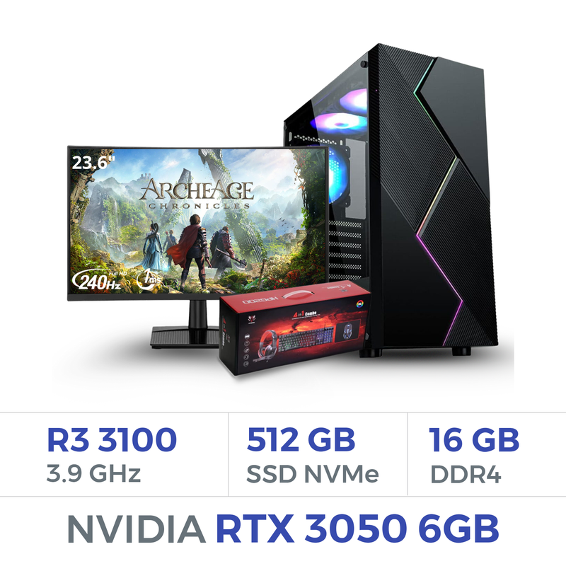 Setup Complet Techspace Ryzen 3 3100/512 GB SSD/16GB/RTX 3050 6GB